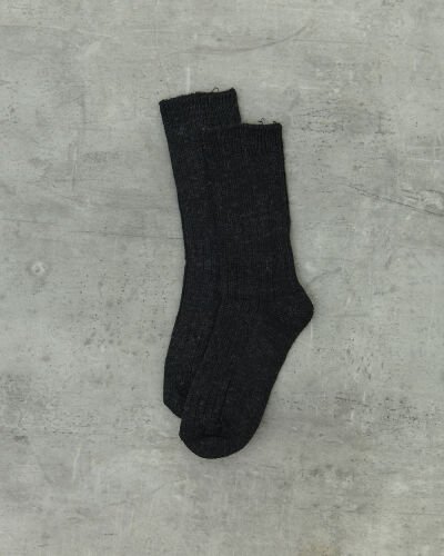Yünlü Kaşmir Fitilli Çorap Siyah 